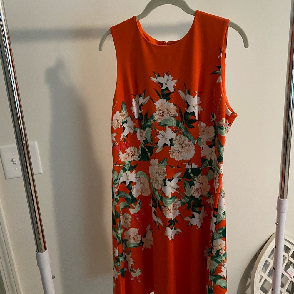 Beautiful orange & white floral dress